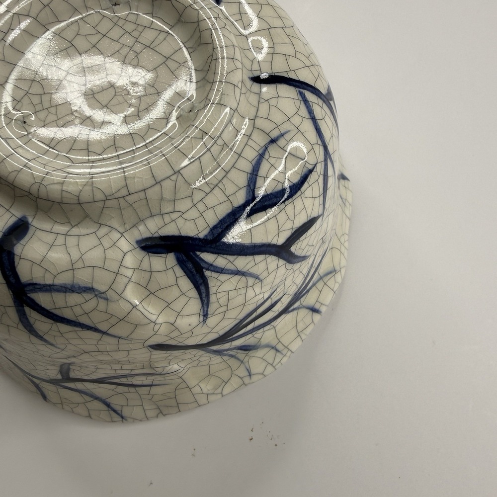 Dedham Pottery Rabbit Chip & Dip Set The Potting Shed Blue White Crackle Glaze‎ - Picture 15 of 16